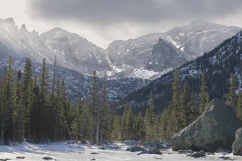 Continental Divide III - Frozen Basin under winter cloud, Rocky Mountain National Park