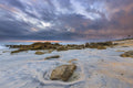 First Light VII - Tide Swirl over coquina rock at dawn, Florida coast