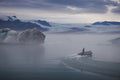 Ice and Ash II - Glacier Lagoon, icebergs in a glacial lagoon, southern Iceland