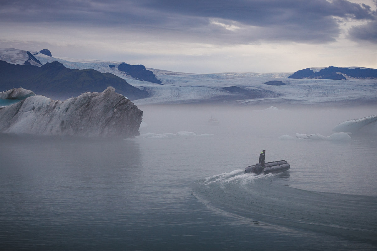 Ice and Ash II - Glacier Lagoon, icebergs in a glacial lagoon, southern Iceland