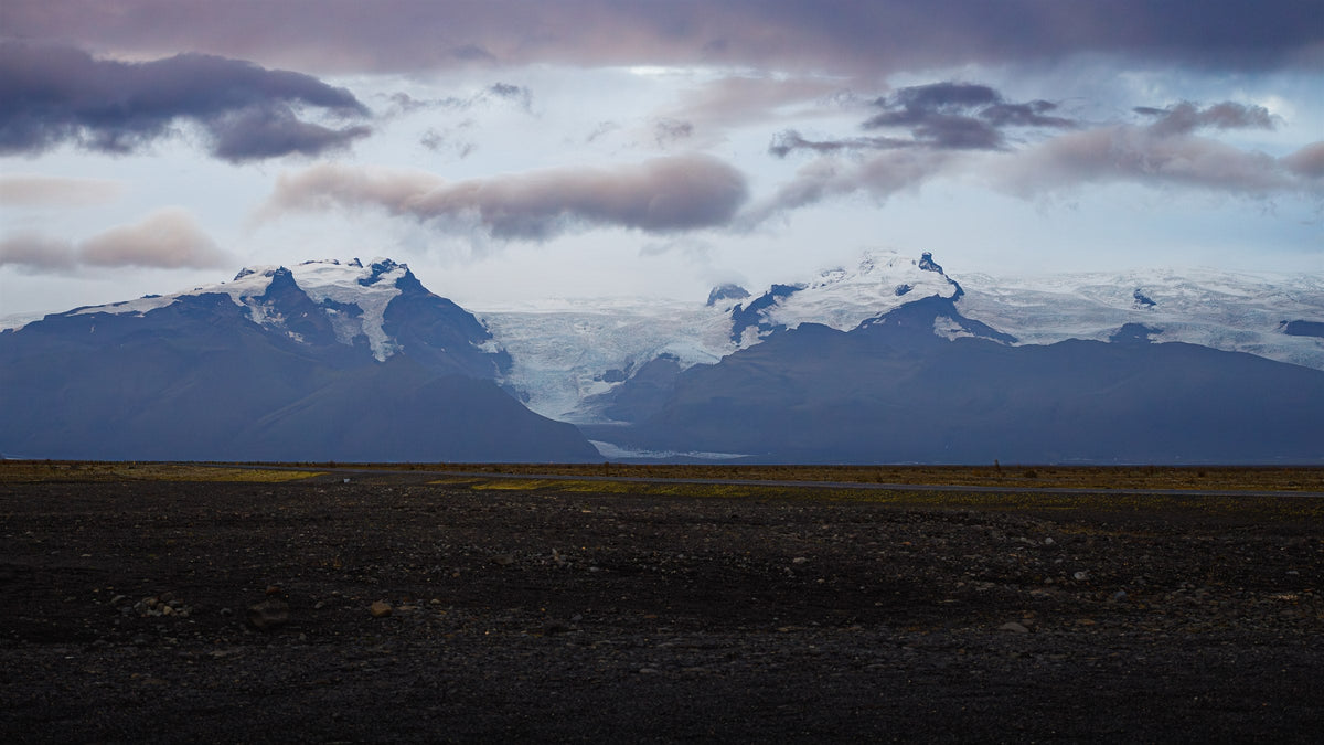 Ice and Ash IV - Glacier Plain, a broad plain of black sand and ice, southern Iceland